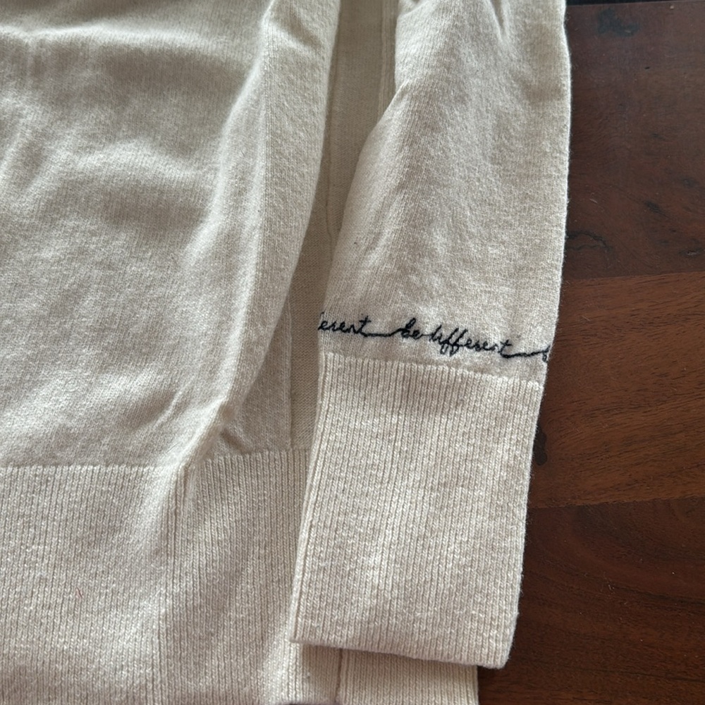 Cream Lightweight Crewneck Sweater With Fine Knit - image 2